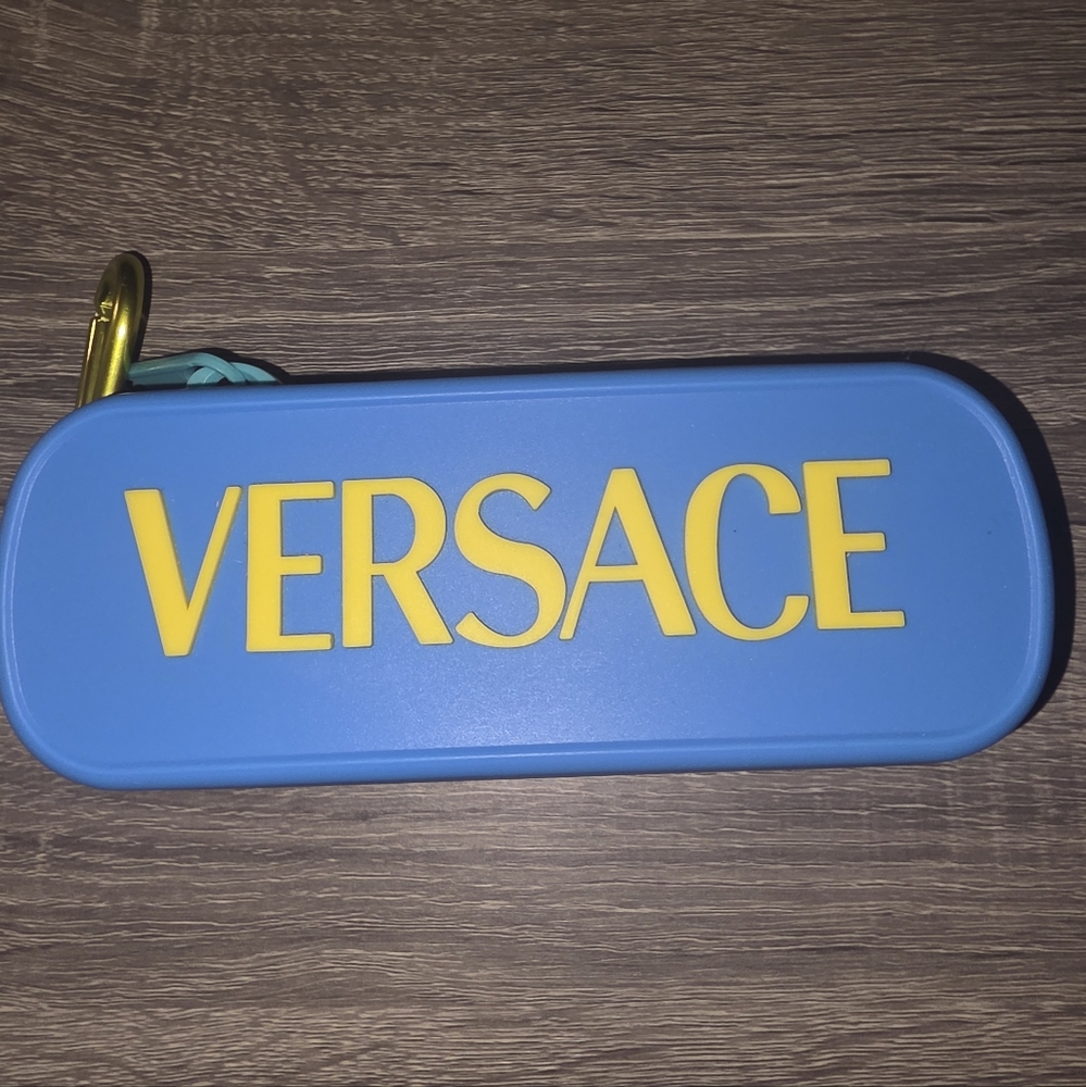 Versace Silicone Eyeglass Case w/ Clip - Yellow, Blue, Pink and Tiffany Blue